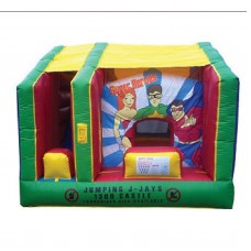 MASSIVE JUMPING CASTLE SALE - 4mx4m Super Heroes JumpnSlide Combo ** ** USED 