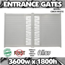 Entrance Gate Set 3600 x 1800mm for Driveways Home Modern Style - CM05 White Entrance Gate Set 3600 x 1800mm for Driveways Home Modern Style - CM05 White