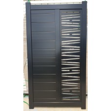 Swing Side Gate - Premade 1000w x 1800h with Hinges - Gloss Black