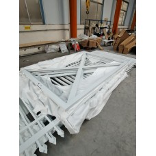 2500mm Hinged Side Gate - 1820h with Locks - White - Braced - Welded Choice of 8 slat colours