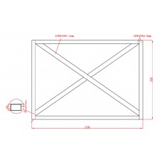 2500mm Hinged Side Gate - 1820h with Locks - Black - Braced - Welded Choice of 8 slat colours