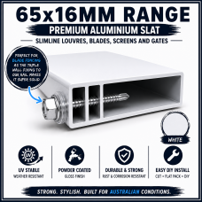 65mm Slats in White Blades -65x16mm - 5m long Slat - Bulk item & Uncut - Super Heavy Duty