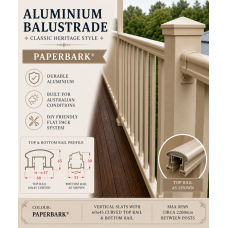 Ladies Waist - Paperbark Cream - Heritage Style - Hand Rails - PER SQM - Cut to SIZE - You DIY aluminium Ladies Waist Style Ladies Waist - Paperbark Cream - Heritage Style - Hand Rails - PER SQM - Cut to SIZE - You DIY aluminium Ladies Waist Style