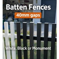 Modern 40mm BATTEN Fences- White Dark - Grey - Black -Custom Sizes SQM Guide Modern 40mm BATTEN Fences- White Dark - Grey - Black -Custom Sizes SQM Guide
