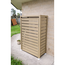 Battery Enclosures - Slatted - Paperbark or Cream - Aluminum - Roof & Door Options - See SQM Guide