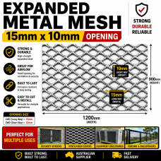 Flattened Expanded Aluminium Mesh Panels DELIVERED - Sheets - 900x1200mm - Rigid 2mm thick Diamond 15x10 Flattened Expanded Aluminium Mesh Panels DELIVERED - Sheets - 900x1200mm - Rigid 2mm thick Diamond 15x10