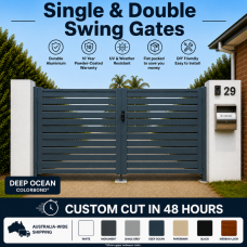 Double Swing Gates - Deep Ocean Blue - Custom Sizes