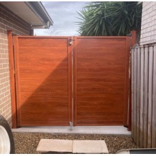 Merbau Alloy Double Swing Gates - CUSTOM Width and Height  -  SQM