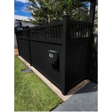 Black  - Vertical Gate or Fences or Sliding Gates -  80x50 Rails - 38mm Top battens - Privacy