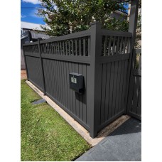 80mm x 50mm Chunky - Monument Dark Grey Vertical Fences & Gates -  80x50 Rails - 38mm Top battens