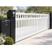 Black Hamptons 38mm Batten Top with 65mm Slats on the bottom - Custom Cut Sliding Gates Black Hamptons 38mm Batten Top with 65mm Slats on the bottom - Custom Cut Sliding Gates