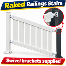Chunky Vertical DIY Stairs - 80mm x 50mm Fencing - Top and Bottom Rails - DIY Raked- Custom Sizes Chunky Vertical DIY Stairs - 80mm x 50mm Fencing - Top and Bottom Rails - DIY Raked- Custom Sizes