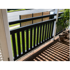 Classic Black or Monument Balcony Panels with 38mm Slats & 2 Verticals - DIY Kits