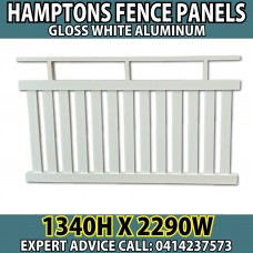 Hamptons PREMADE Fence Panels 2290x1340mm WHITE - Boundary Fence NO X