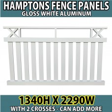 Hamptons PREMADE Fence Panels with CROSSES 2290x1340mm WHITE - Home