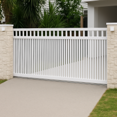 Hamptons Style SLIDING Gates with 65mm Slats on TOP and BOTTOM- DIY Kits - 5 colours