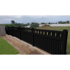 Slat Gates and  Fence Panels in Black with Slats on TOP and BOTTOM- DIY Kits