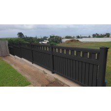 High End FENCE PANELS in Dark Grey with Slats on TOP and BOTTOM- DIY Kits