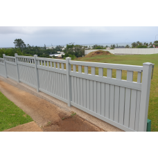Shale Grey High End FENCE PANELS  with Slats on TOP and BOTTOM- DIY Kits