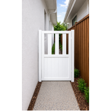 Hamptons Style - White SWING Gates with Slats on TOP and BOTTOM- DIY Kits