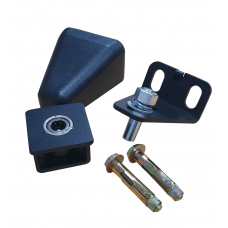 Gate Hinges Pivot suit 50x50 box tube 180 degree swing - BLACK