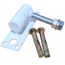 Gate Hinges with Adjustable Threaded Rod - WHITE Heavy Duty Hinge