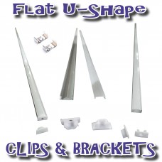 LED Strip Housing - Aluminium Light Channel - Flat U - 4m