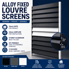 Horizontal Screens & Fences made with Louvres- Fixed Gaps - 3 Colours