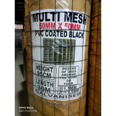 Galvanized Wire Mesh Fencing 950mm x 30m - DELIVERED 50mm x 50mm Squares BLACK 