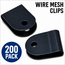 Wire Mesh Clip x200 - Fencing U Clip BLACK Stainless Clips