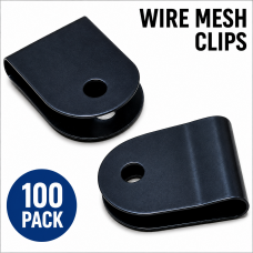 Wire Mesh Clip x100 - Fencing U Clip BLACK Stainless clips