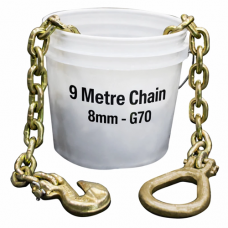 Drag Recovery Chain 8mm x 9m Long G80 + G70 Grab hooks PICKUP Drag Recovery Chain 8mm x 9m Long G80 + G70 Grab hooks PICKUP