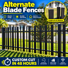 Blade & Picket Fencing - Alternate Modern - Custom Cut in 48 hours aluminum Blade & Picket Fencing - Alternate Modern - Custom Cut in 48 hours aluminum