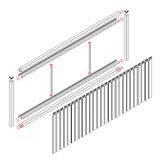 Picket Sliding Gates 65 or 100 mm Slats - White or Black or Dark Grey Pickets Custom Cut