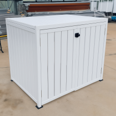White Pump Shed - Slatted - Vertical CUSTOM Sizes with Doors & Roof