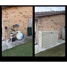 Pool Filter Pump Shed - Paperbark Colour - Custom Sizes