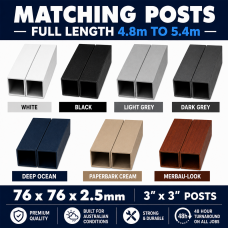 Aluminium Posts - Heavy Duty 76x76x2.5mm Fence Post Gate Post FULL LENGTH YOU CUT
