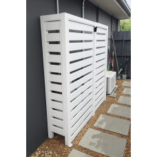 Solar Battery Covers - Slatted - White Aluminum - Roof & Door Options - See SQM Guide