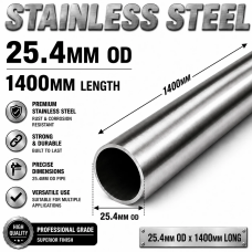 25.4mm OD x 1400mm 304 Stainless Steel Universal Exhaust Intake Pipe – 1.6mm Wall