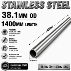 38.1mm OD x 1400mm 304 Stainless Steel Universal Exhaust Intake Pipe – 1.6mm Wall