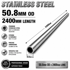 50.8mm OD x 2400mm 304 Stainless Steel Universal Exhaust Intake Pipe – 1.6mm Wall