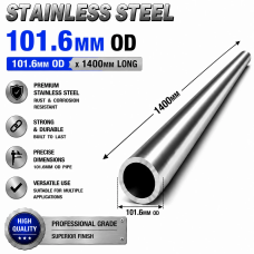 101.6mm OD x 1400mm 304 Stainless Steel Universal Exhaust Intake Pipe – 1.6mm Wall