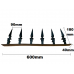 White Spear tops - 600mm - 180mm High Spike