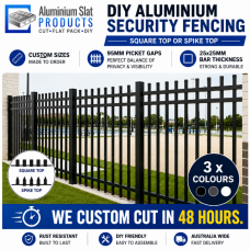 Black Square Top Security Fencing - Custom sizes - Square top Black Square Top Security Fencing - Custom sizes - Square top