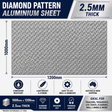 2.5mm Aluminium Diamond Sheet 1000x1200 DELIVERED 2.5mm Aluminium Diamond Sheet 1000x1200 DELIVERED