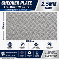 2.5mm Aluminium Chequer Plate Sheet 1000x1200 DELIVERED