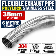 38mm ID x 6000mm Flexible Exhaust Pipe Stainless Steel 316 Polylock 38mm ID x 6000mm Flexible Exhaust Pipe Stainless Steel 316 Polylock