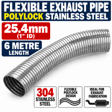 25.4mm ID x 6000mm Flexible Exhaust Pipe Stainless Steel 316 Polylock 25.4mm ID x 6000mm Flexible Exhaust Pipe Stainless Steel 316 Polylock