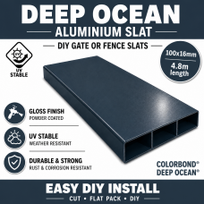 Slats in Deep Ocean -100x16mm - 4.8m long Slat - Bulk item & Uncut