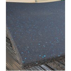 1000x1000 Gym rubber flooring tile Black with Blue Fleck Floor Matting Shock Fitness Crossfit Rubber Tiles